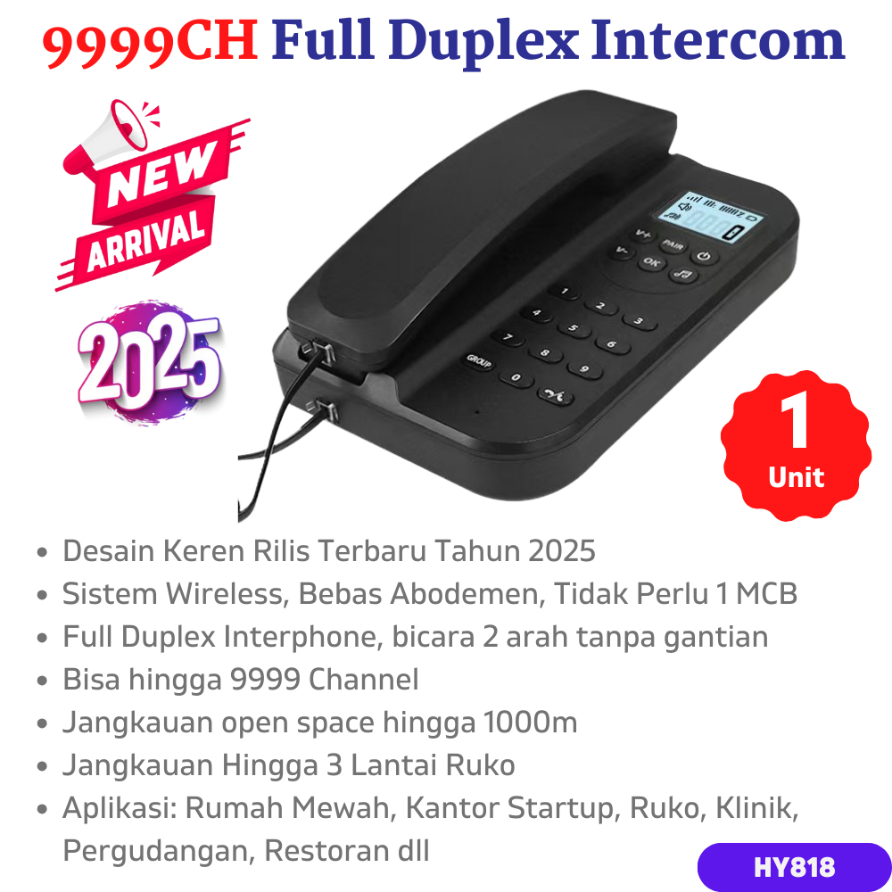 Jual THE Flagship Home Smart Wireless Interphone 9999 Channels 1 ...