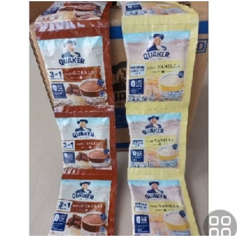 Jual Quaker Oatmeal Instan Rasa Cokelat/Vanilla 1 renceng isi 10 pcs ...