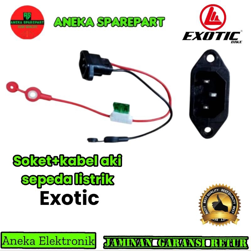 Jual soket+kabel aki sepeda listrik exotic | Shopee Indonesia