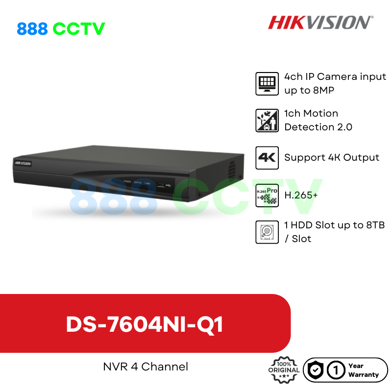 Jual NVR 4ch Hikvision DS-7604NI-Q1 | Shopee Indonesia