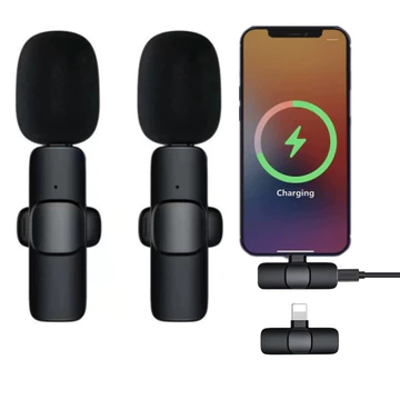 Wireless Microphone Plug N Play Lavalier Mic Untuk IOS Dan Type C K9 Clip On BIsa Live Sambil