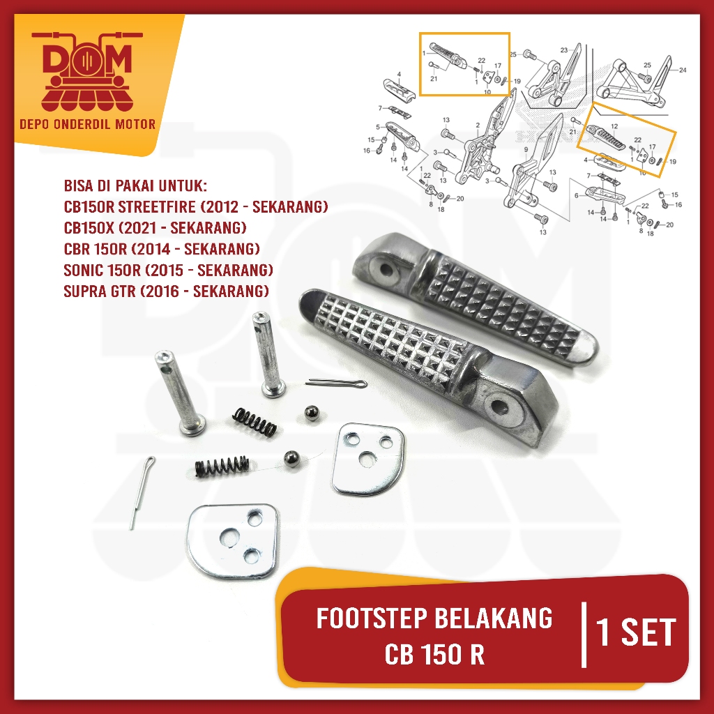 Jual Footstep Belakang CB 150R Diral (PSP) Fustep Step Barstep Pijakan ...