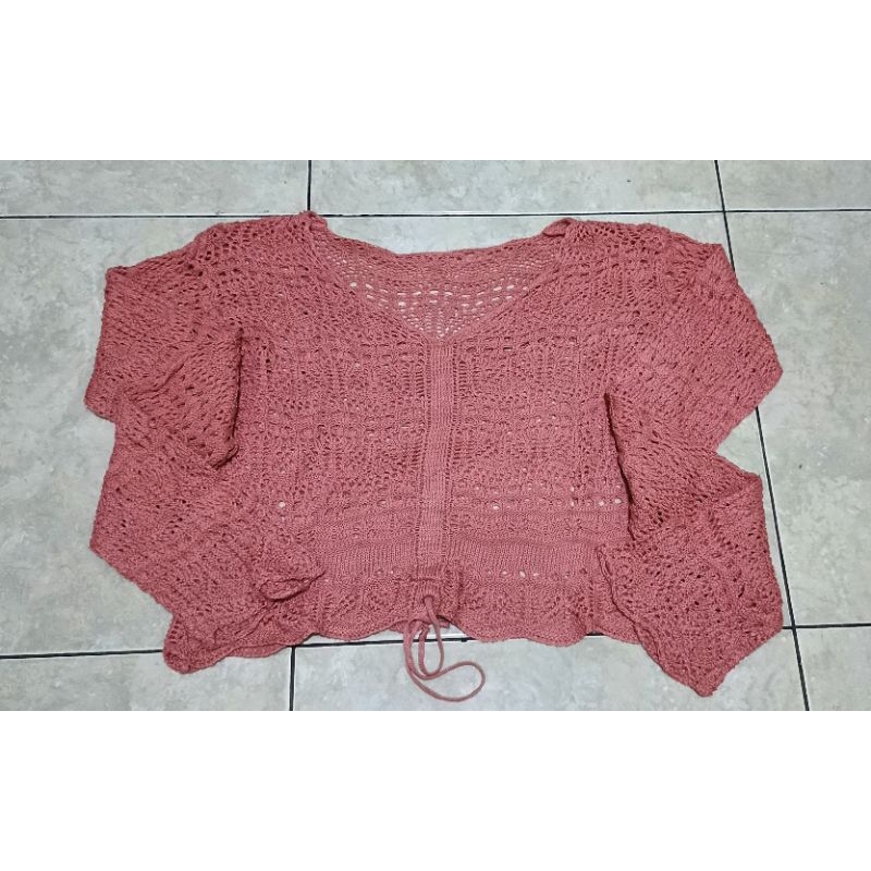 Jual Kain Rajut Crop Pink | Shopee Indonesia