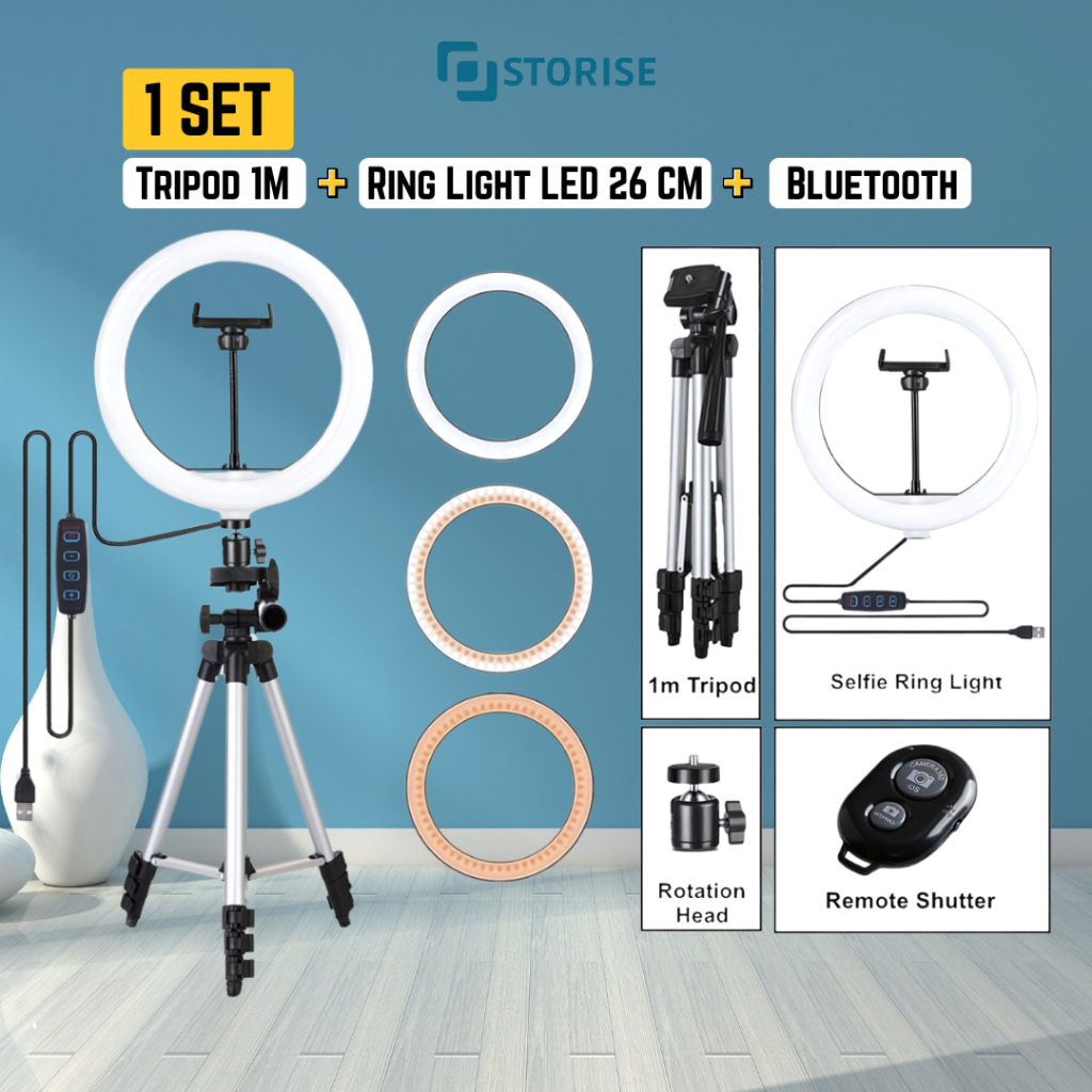 Led Light Ring Light Tripod Bluetooth STORISE Ring Light 26cm