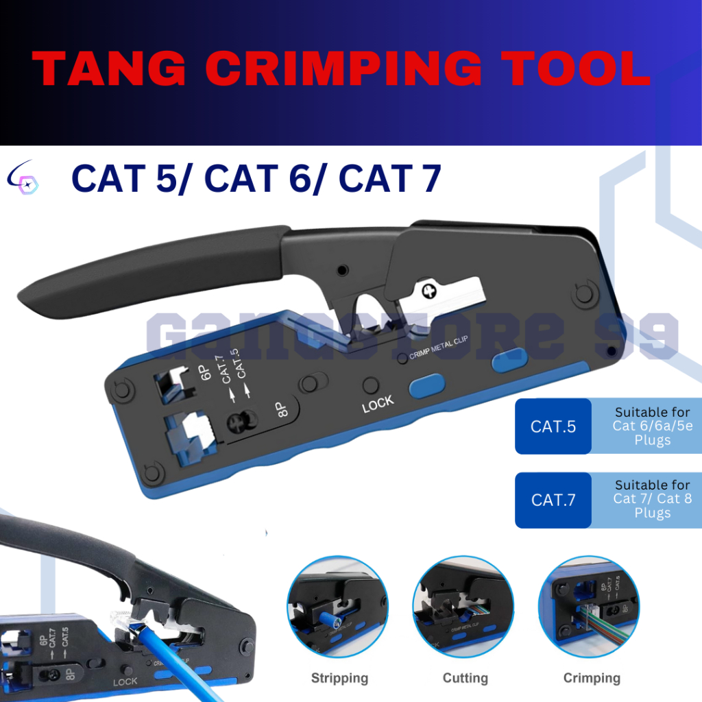 Jual Tang Crimping Tool Kit RJ45 Cat5 Cat6 Cat7, Tang Crimping Tool ...