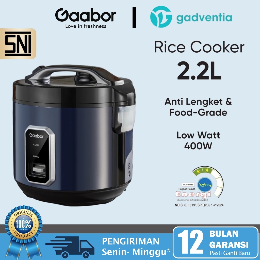 Jual Gaabor Rice Cooker Magic Com 400W 2.2L Serbaguna Anti Lengket ...