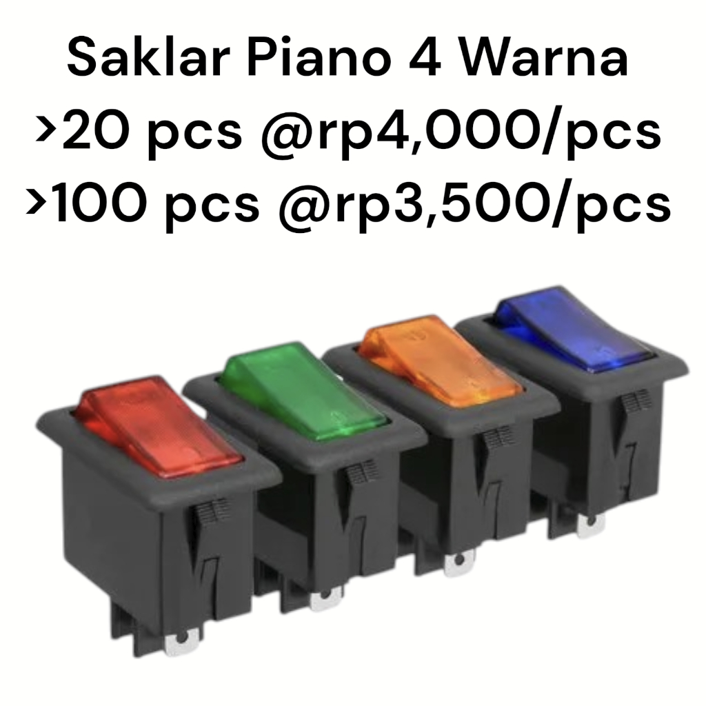 Jual SWITCH Piano ROCKER SAKLAR ON OFF 4 Warna | Shopee Indonesia