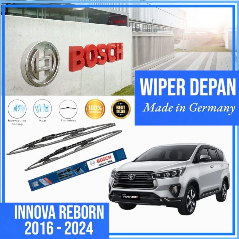 Jual WIPER BLADE KACA DEPAN MOBIL INNOVA REBORN 2016 - 2024 BOSCH ORI ...