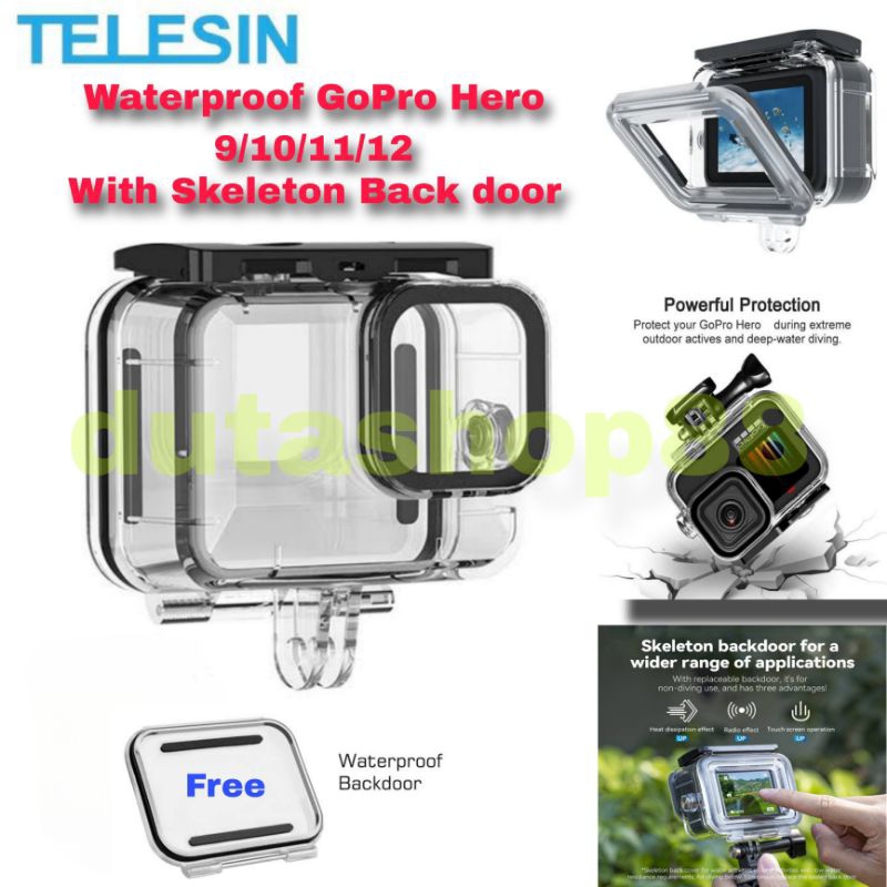 Jual Telesin Waterproof Case Skeleton Backdoor Free Anti-Fog Insert for ...