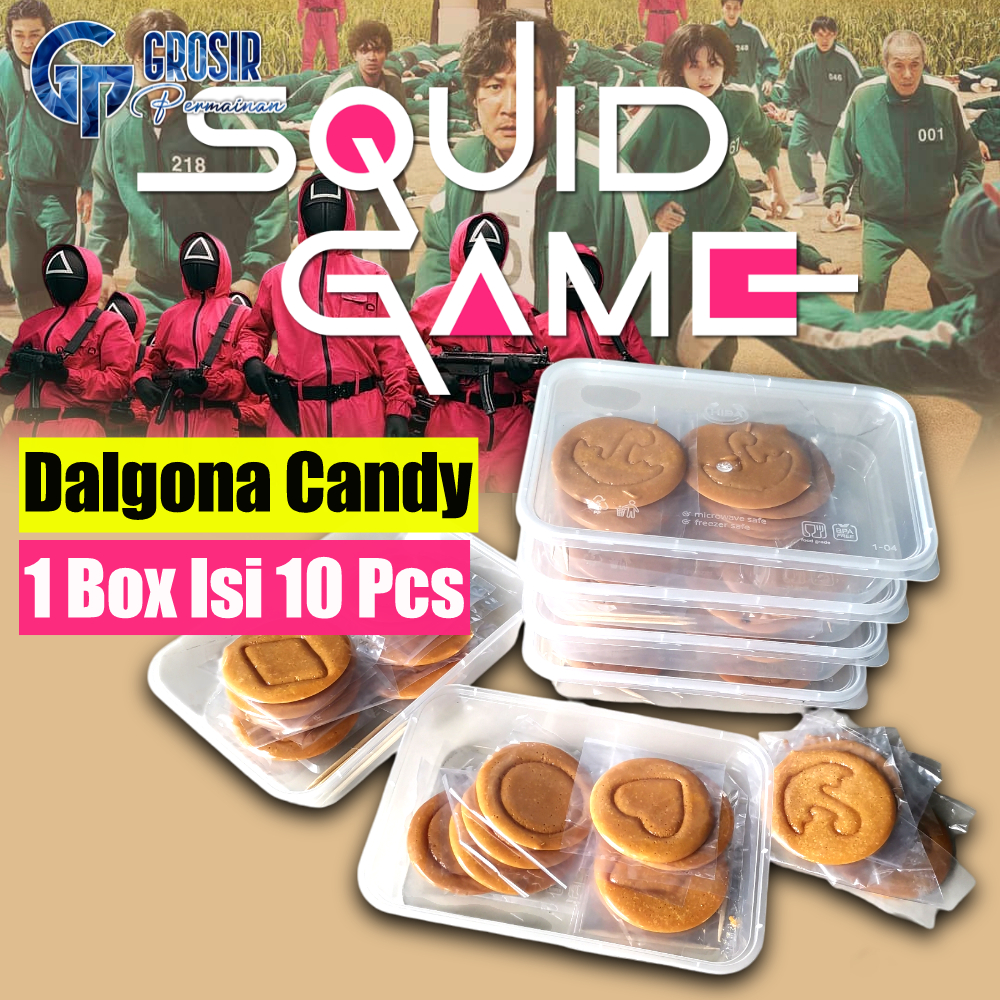 Jual Dalgona Candy Squid Game Permen Bulat Viral 1 Box Isi 10 Pcs ...