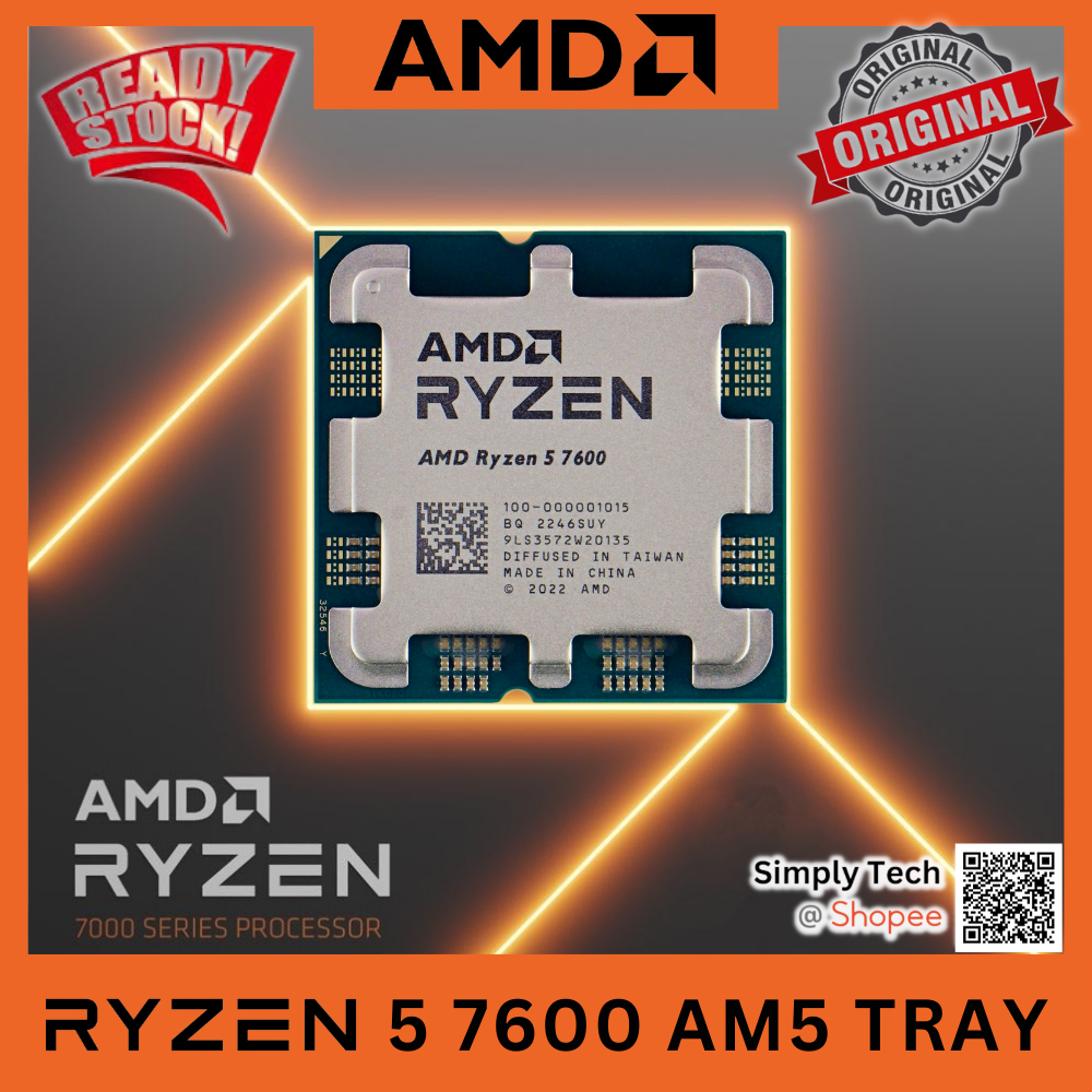 Jual Processor AMD Ryzen 5 7600 Tray R5 5.1GHz Socket AM5 CPU PC ...
