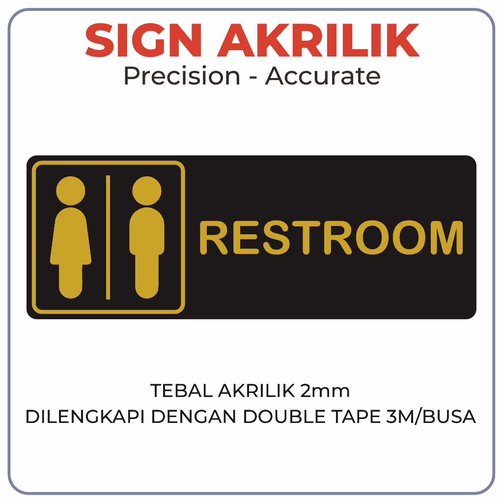 Jual RESTROOM AKRILIK/PAPAN ACRYLIC/SIGN BOARD ACRYLIC/LABEL AKRILIK ...