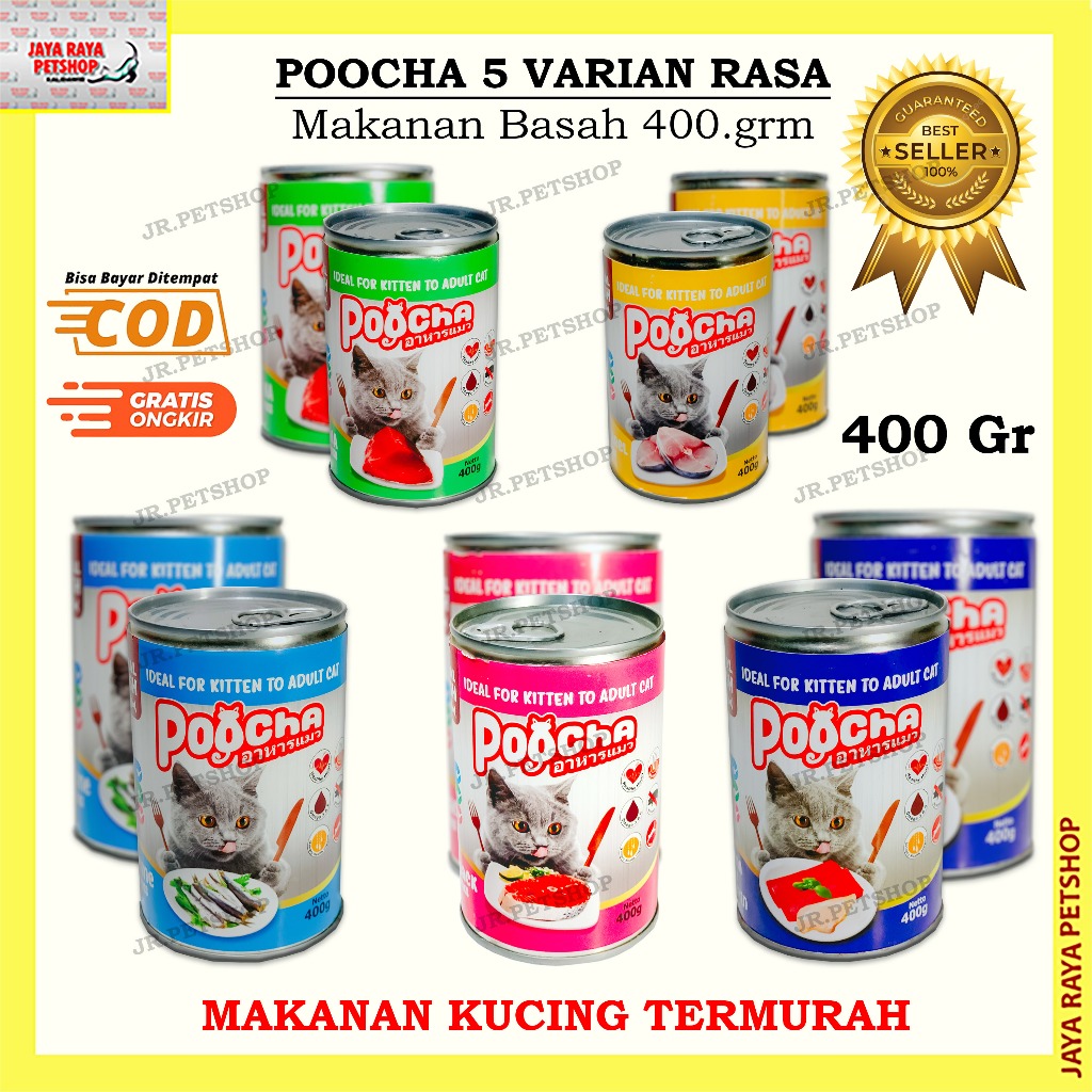 Jual POOCHA KALENG 400.gr KHUSUS VARIAN RANDOM | Shopee Indonesia