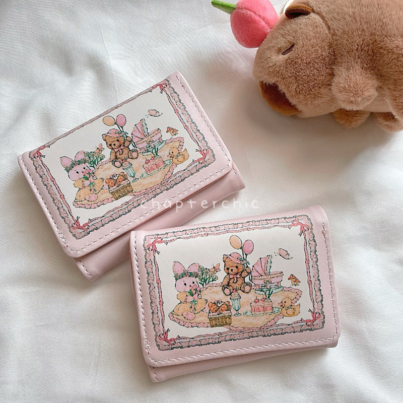 Jual Naomi Dompet Lipat Motif Bear Rabbit Wanita Card Holder Kartu ...