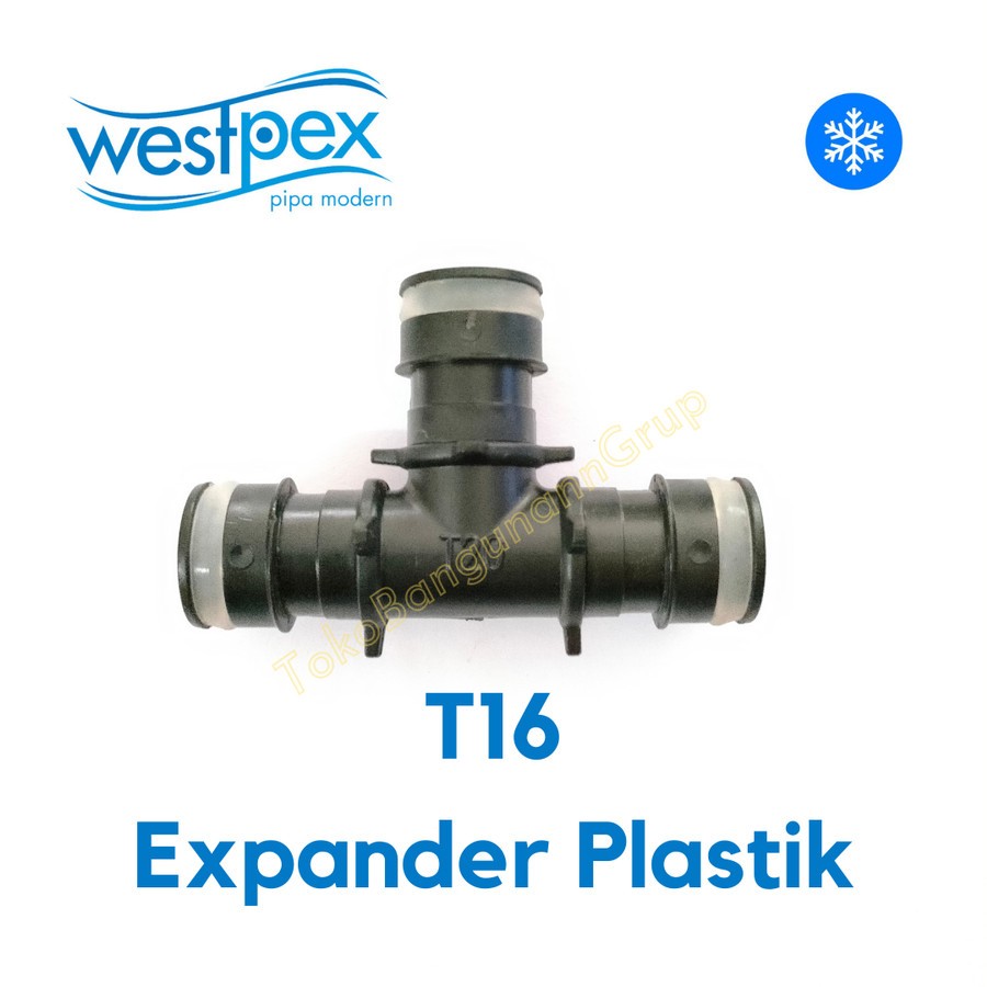 Jual Tee Sambung WESTPEX T / Fitting Pipa PEX Expander Plastik Hitam T ...