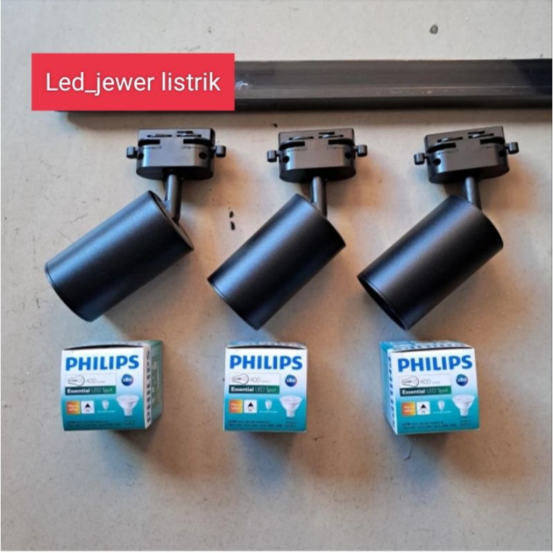 Jual Track Light Philips set sorot LED Philips 4,5W berikut rell 1 ...