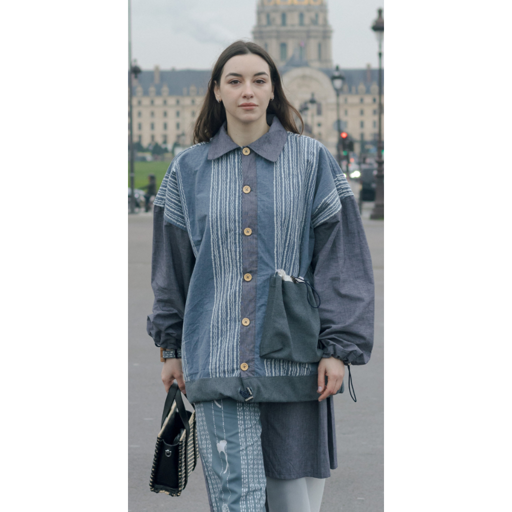 Jual SHIROSHIMA Shea Jacket Grey - Blue | Shopee Indonesia