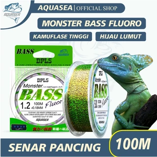 AQUASEA Tali Pancing  Bass FLUOROCARBON 100M Warna Hijau Lumut Senar Pancing Fishing Lin Sangat kuat