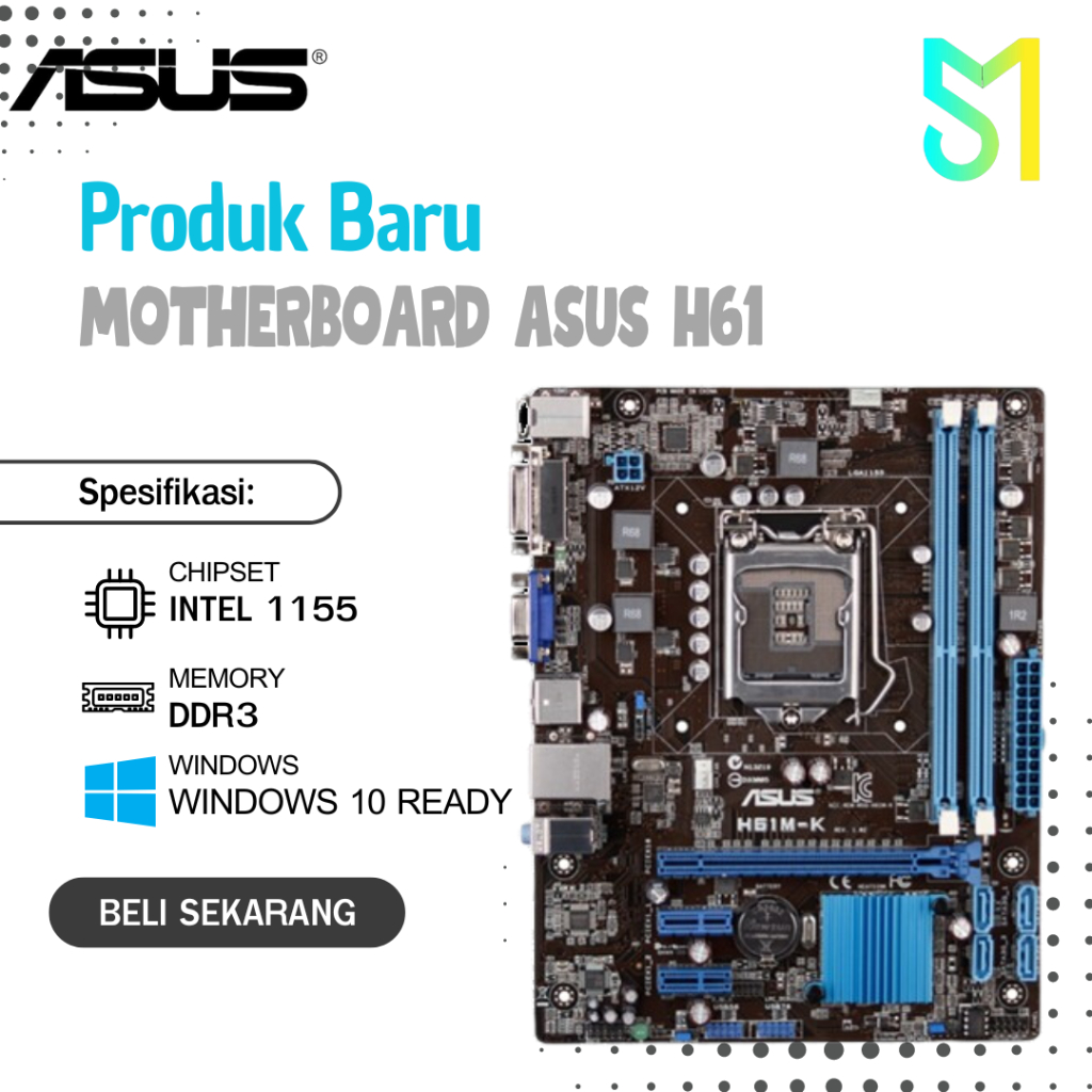 Asus H61M-K Motherboard H61 LGA 1155 i3 i5 i7 DDR3 16G