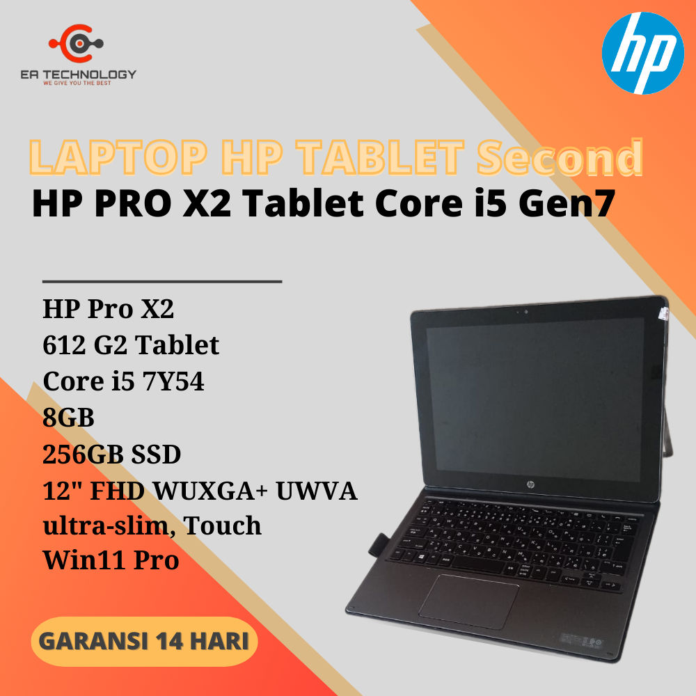 Jual HP PRO X2 612 G2 Tablet Core i5-7Y54 8GB 256SSD 12