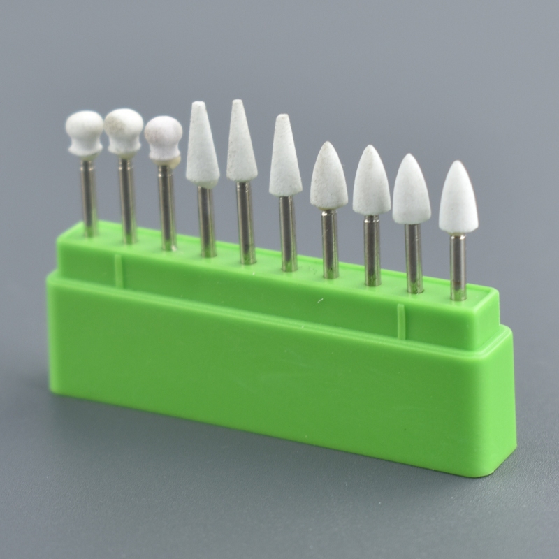Jual 10pcs Dental FG Bur White Stone Polishing Burs Cone/Flame/Round ...