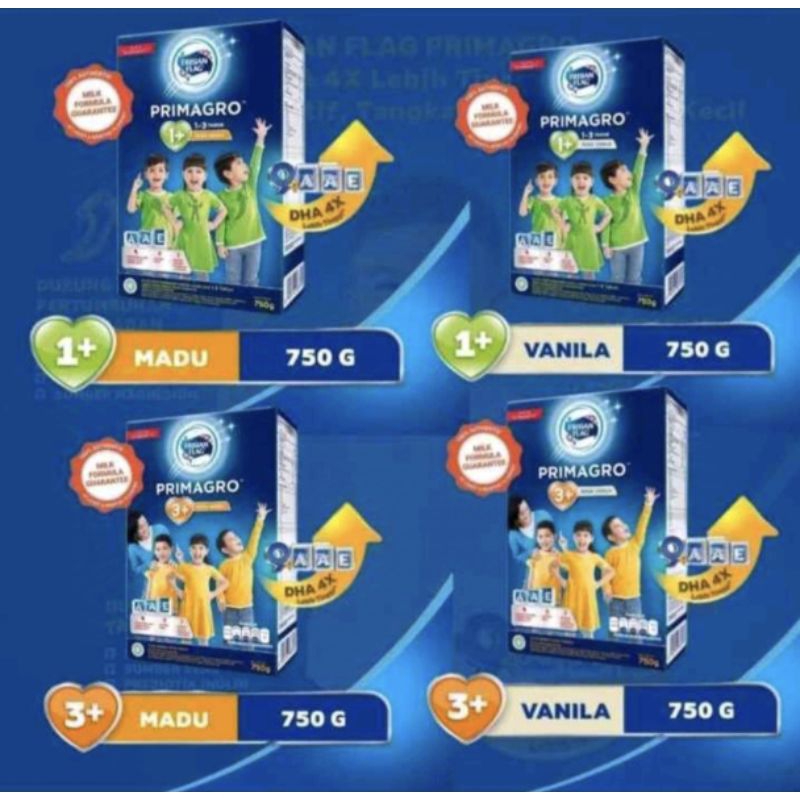 Jual Frisian Flag Primagrow 1+/3+ 750gr Rasa Vanila Dan madu | Shopee ...