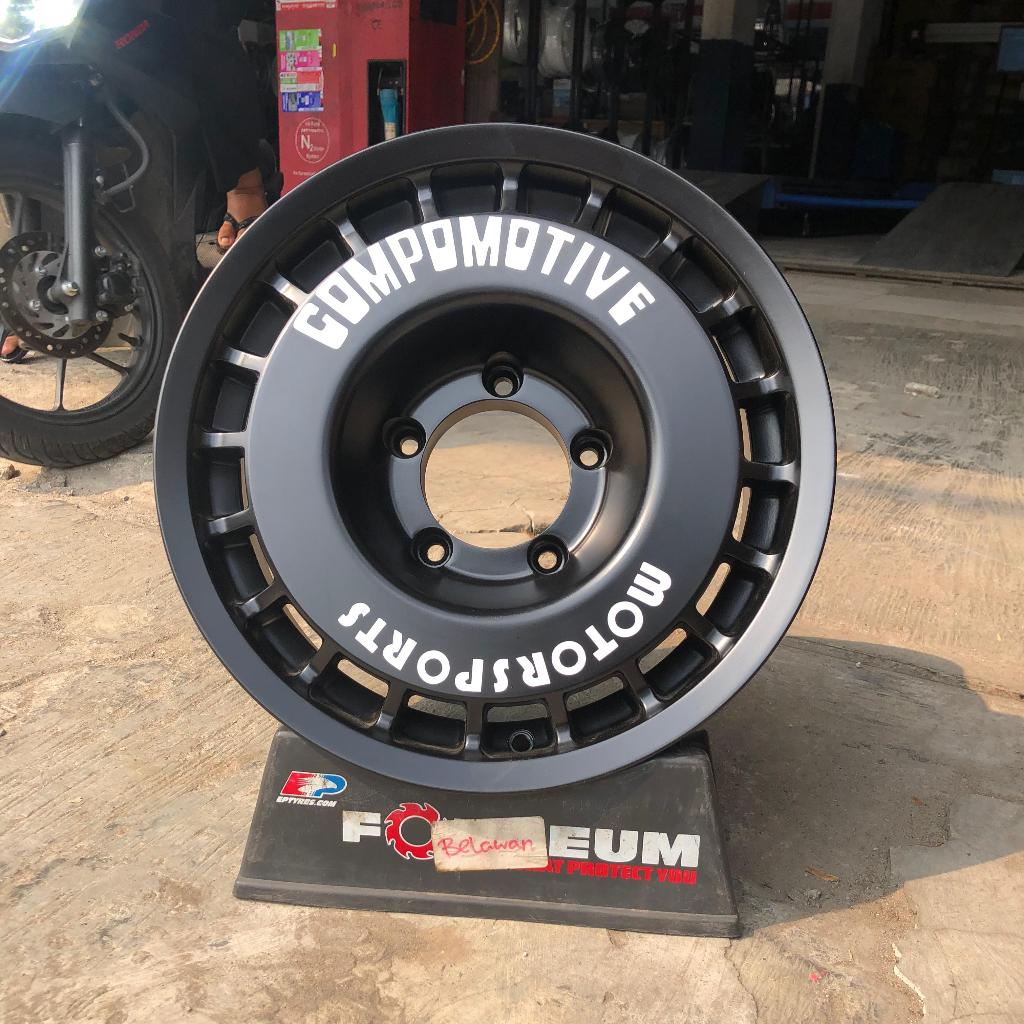 Jual Velg Mobil Rally Ring 15 Compomotive Black Untuk Jimny Katana ...