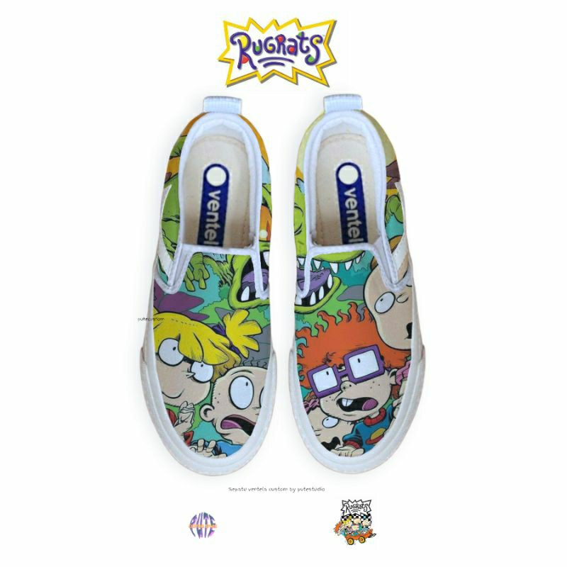 Jual RUGRATS sepatu custom slip on | Pute studio Ventela | Shopee Indonesia