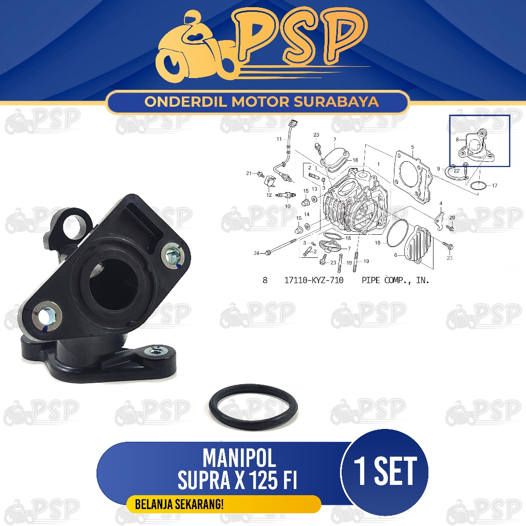 Jual Manipol Supra X 125 PGM Fi - Manipul Manifold Maniful Intake Intek ...