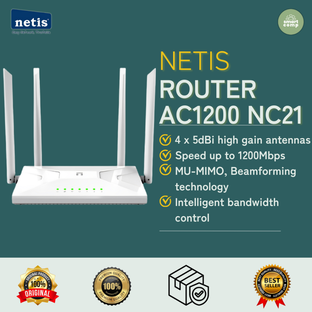 Jual NETIS NC21 AC1200 Wireless Dual Band Router | Shopee Indonesia