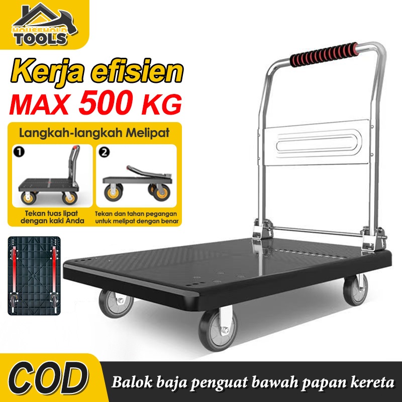 Jual Troli lipat kapasitas angkut 500 kg/troli besar 72×48 cm/troli ...