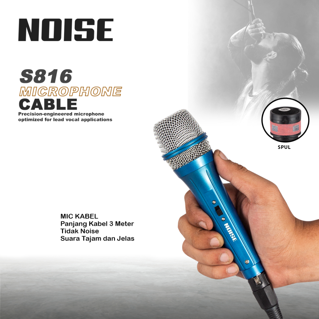 Jual NOISE Mikrofon Kabel Karoke Professional Dynamic Microphone S816 ...