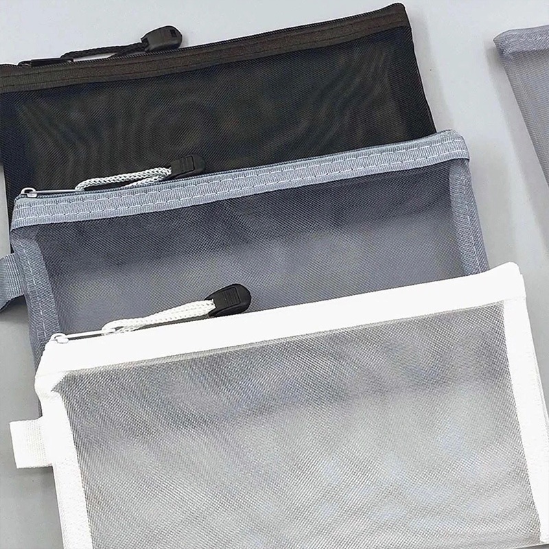 Eeghrerr Tas Pensil Pena Jala Transparan Sederhana Untuk Tempat Ujian Siswa - foto 4