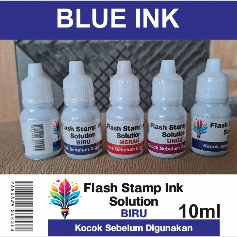 Jual tinta stempel flash biru 10ml | Shopee Indonesia