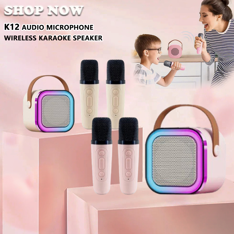 Jual Speaker Bluetooth 2mic 1 Set Karaoke Speaker Ktv Cute Wireless ...