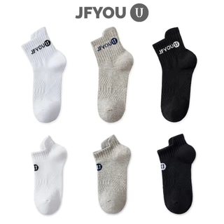 JFYOU Isi 6pcs Kaos Kaki Sport Tebal Bahan Cotton Terry - Kaos Kaki Sport Tebal Premium
