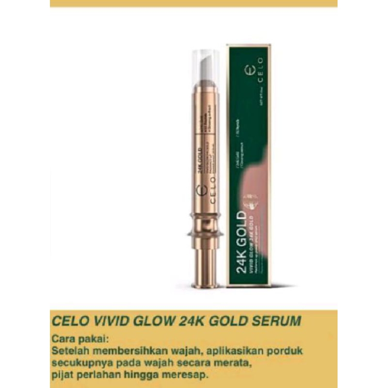 Jual Celo VIVID 24K GOLD RADIANCE UP POWER SHOT SERUM 12ML | Shopee ...