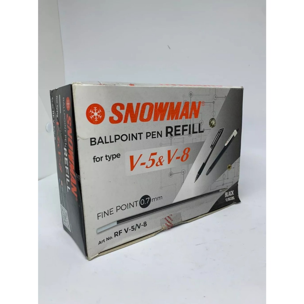 Jual [ LUSIN ] Refill Pulpen Snowman RF V5 dan V8 / Refil Ballpoint ...