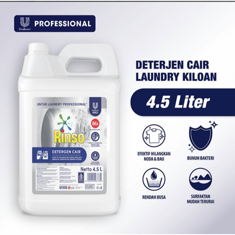 Jual RINSO MATIC PROFESIONAL DETERJEN CAIR MESIN CUCI LOUNDRY KILOAN ...