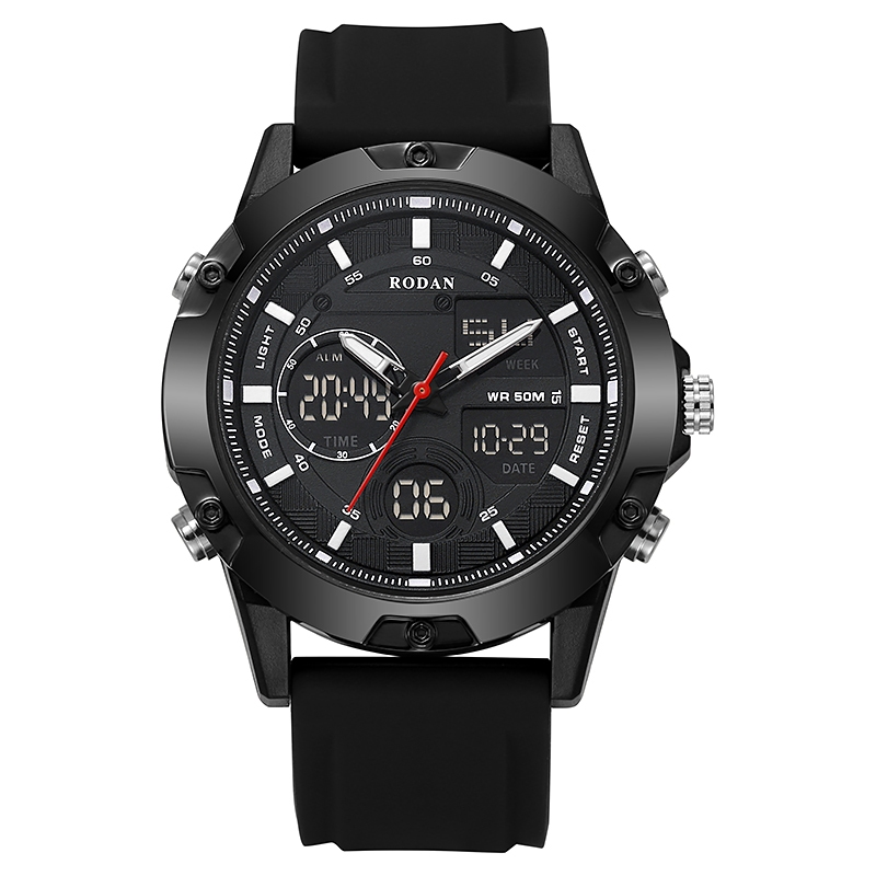 Jual RODAN 8028 SPORT WATCH DUAL TIME WATER RESIST 5 ATM FREE BOX Jam ...