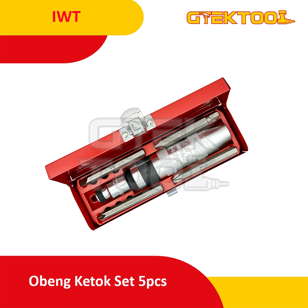 Jual IWT Obeng Ketok Set 6 pcs Impact Driver Perkakas Obeng Getok Putar ...