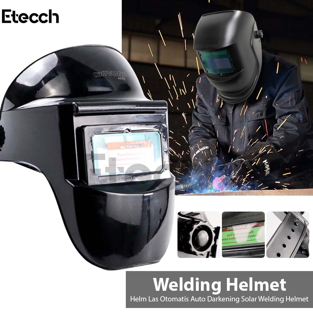 Jual Helm Las Otomatis Auto Darkening Solar Welding Helmet | Shopee ...