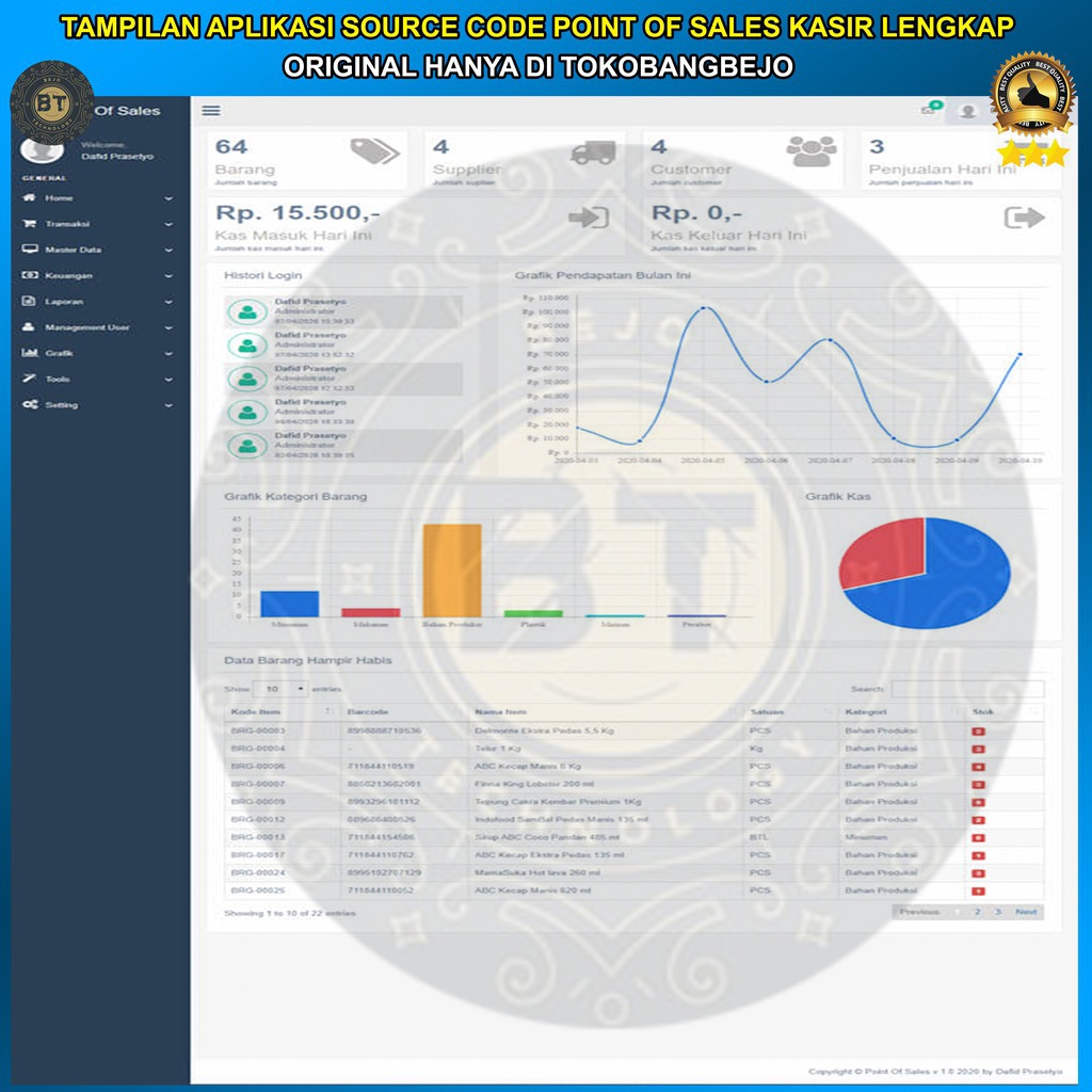 Jual APLIKASI WEB SOURCE CODE KASIR POS POINT OF SALES PENJUALAN ...
