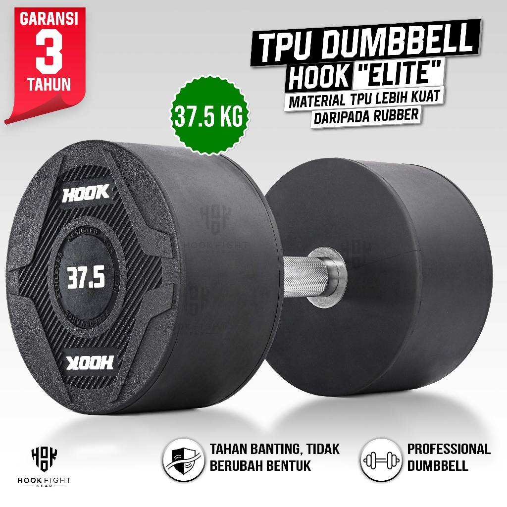 Jual Dumbbell Hook 37.5 kg Alat Fitnes Hook Home Gym Dumble Barble ...