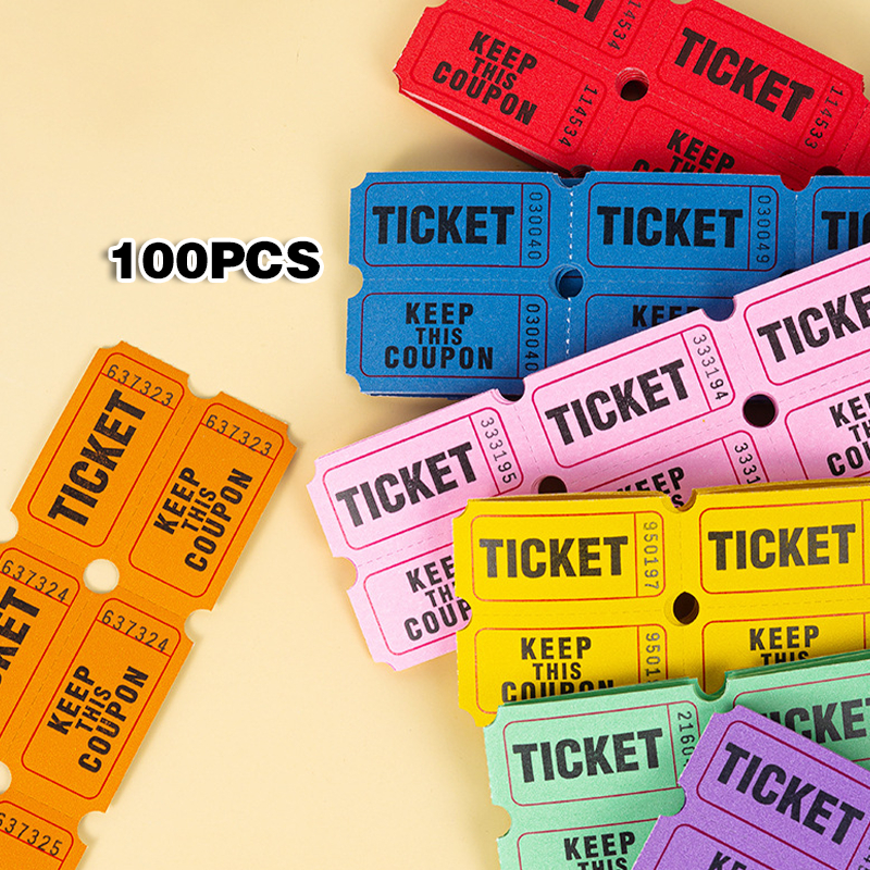 Jual 100Pcs Raffle Ticket Multipurpose Event Tickets Easily Tear Ticket ...