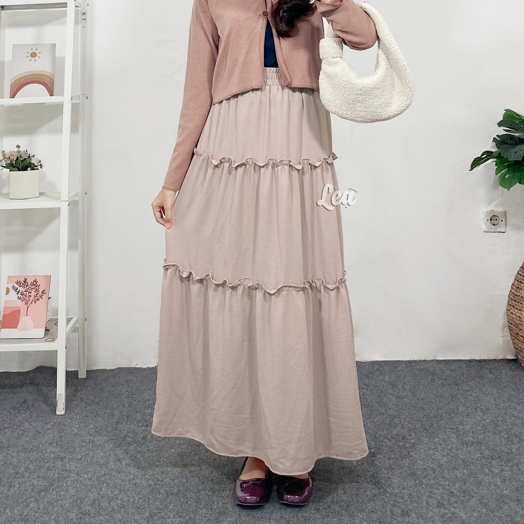 Jual PAULA LONG SKIRT // ROK KOREAN STYLE// LEA STORE | Shopee Indonesia