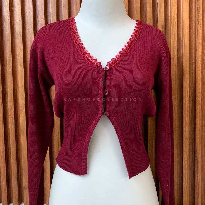 Jual JESSY Crop Cardy - Rajut Wanita - Rajut Brukat - Kardigan Crop ...