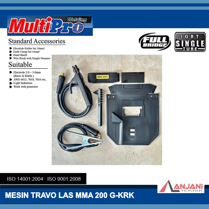 Jual MULTIPRO MMA 200 G-KRK MESIN TRAVO LAS LISTRIK 200 A DC IGBT ...