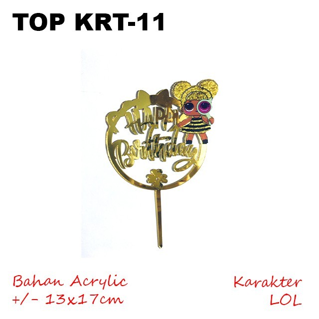 Jual hiasan kue cake topper ulang tahun bahan akrilik acrylic tema LOL