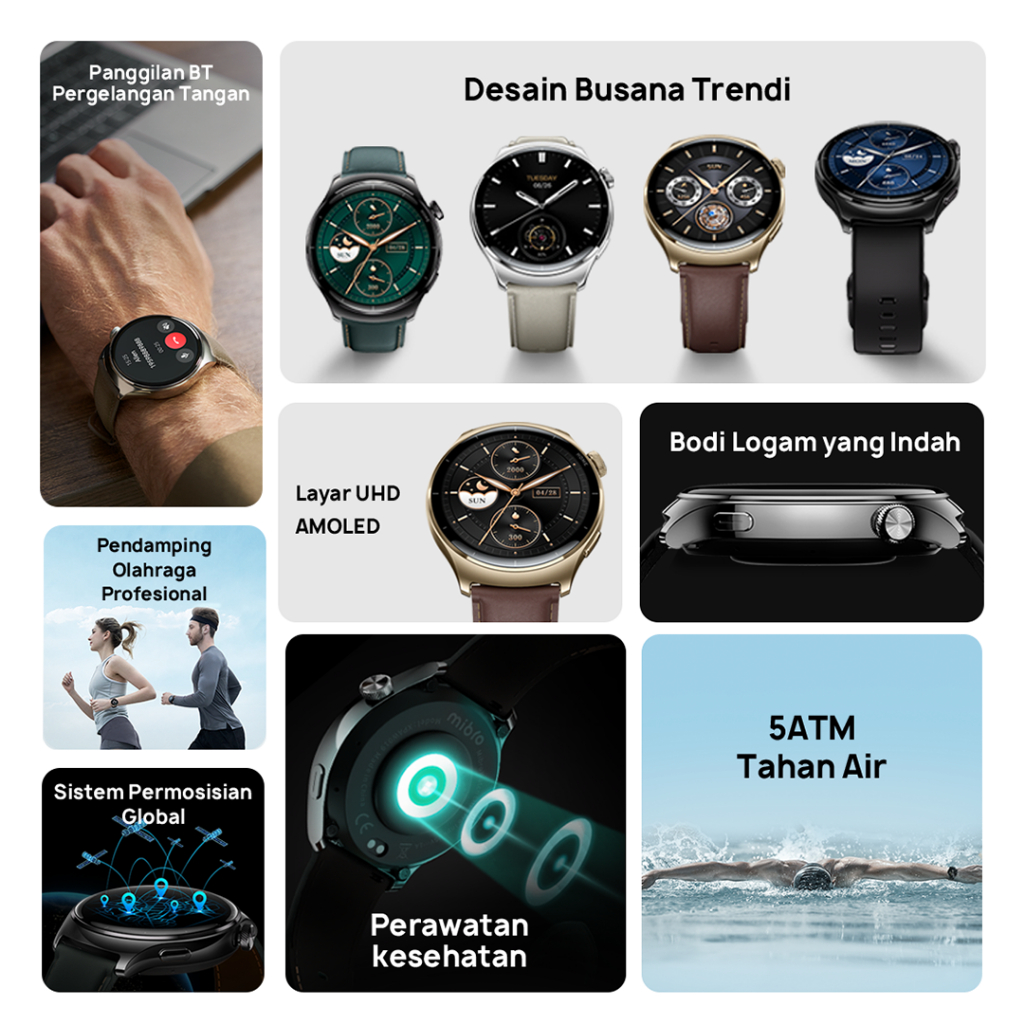 Jual Mibro Official Lite3 Pro Smartwatch Waterproof 1.32 AMOLED UHD ...